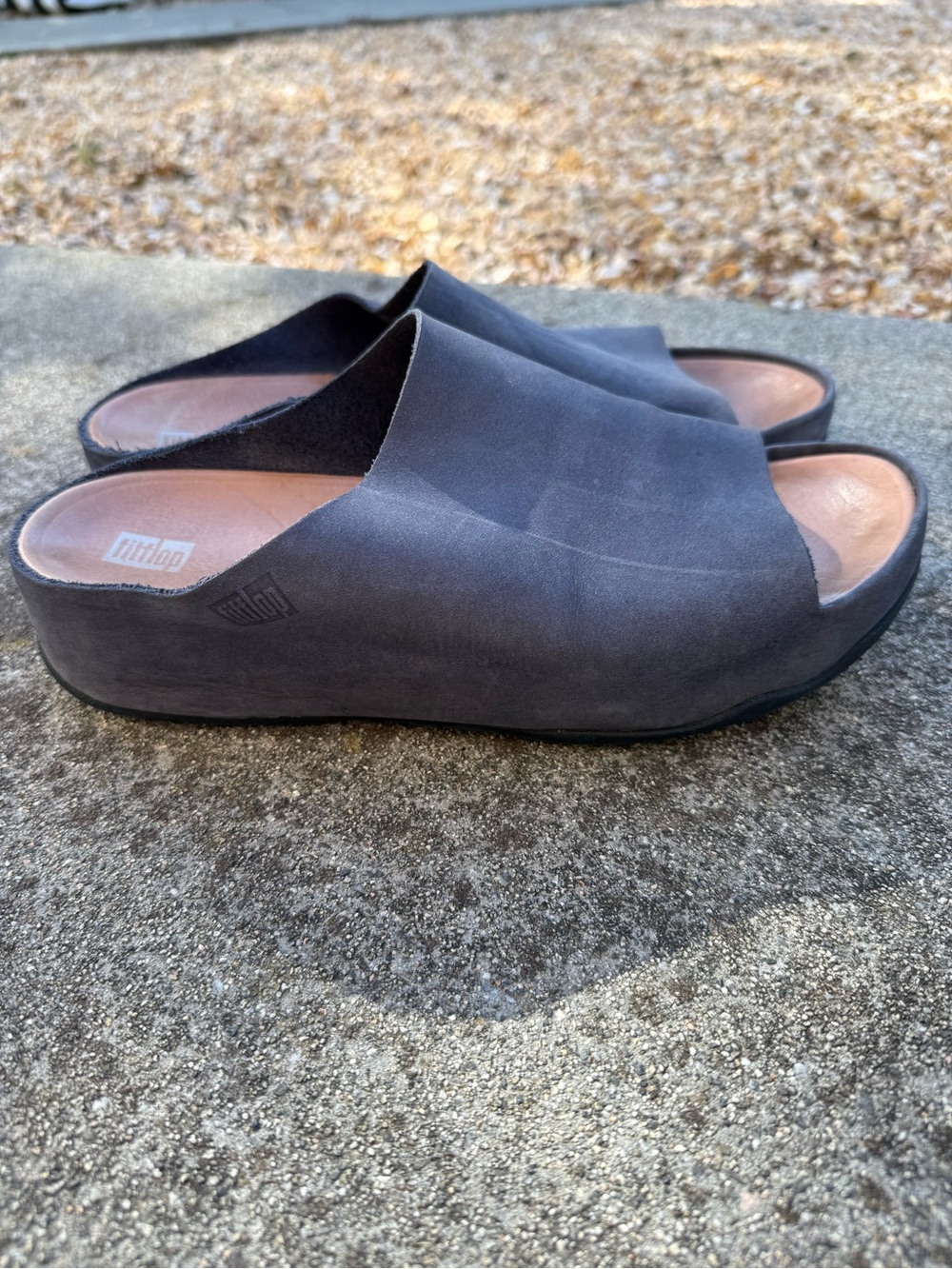 Fitflop Blue Suede Shoes - Mules